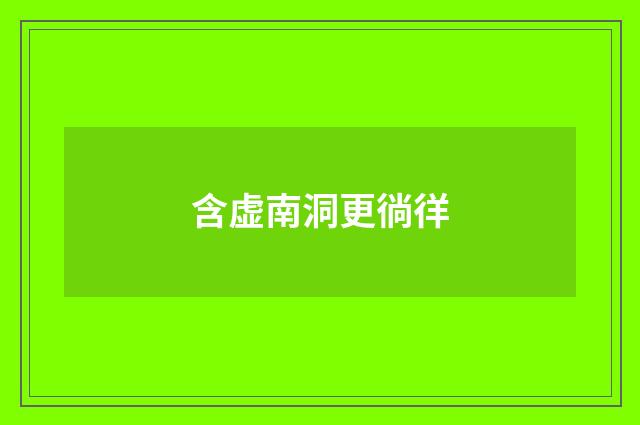 含虚南洞更徜徉