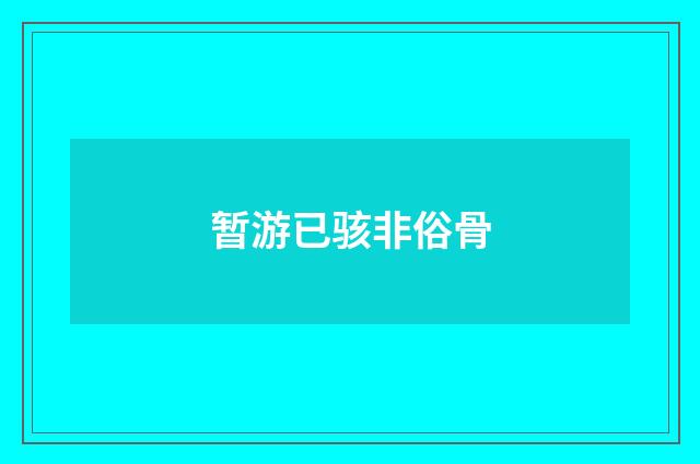 暂游已骇非俗骨