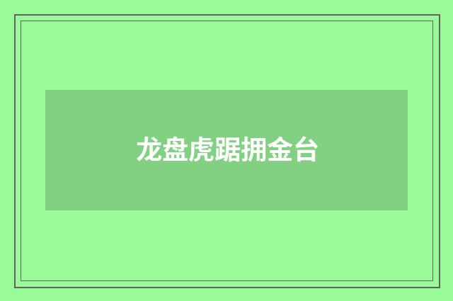 龙盘虎踞拥金台