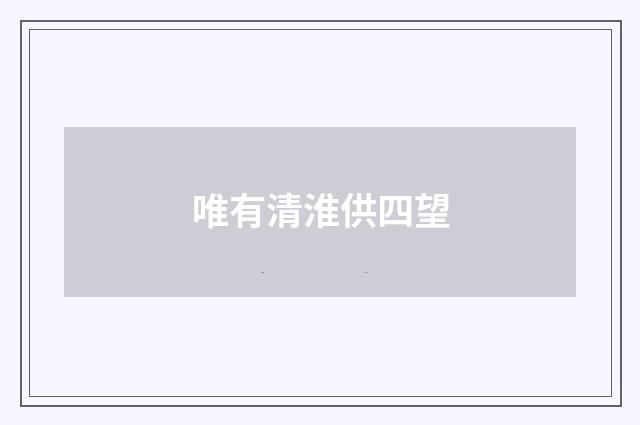 唯有清淮供四望