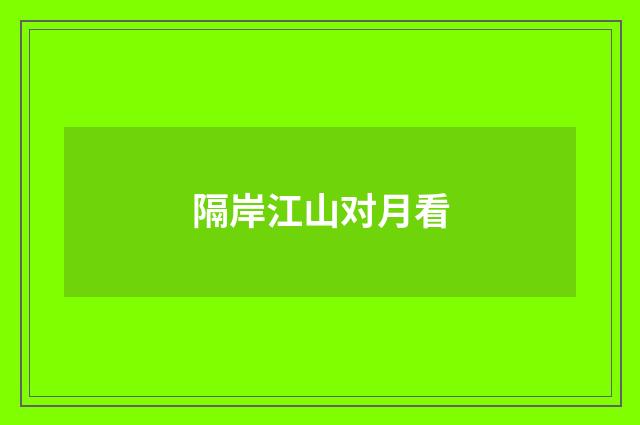 隔岸江山对月看