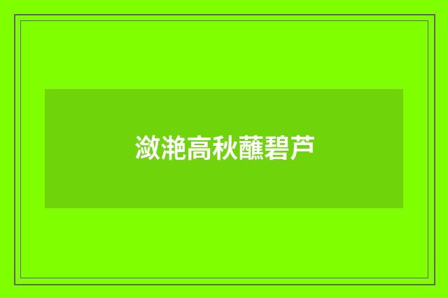 潋滟高秋蘸碧芦
