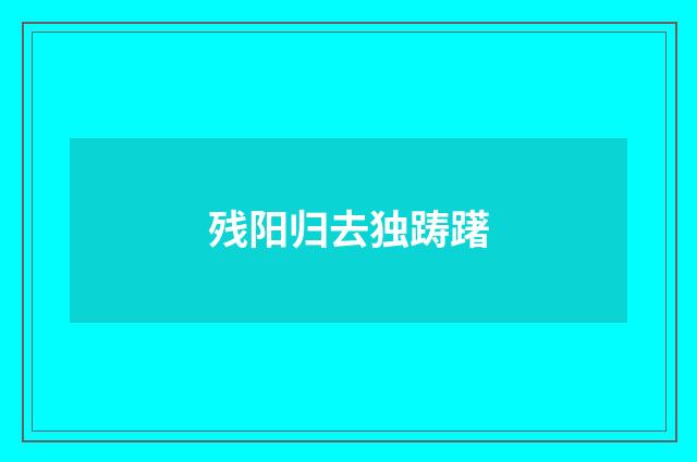 残阳归去独踌躇