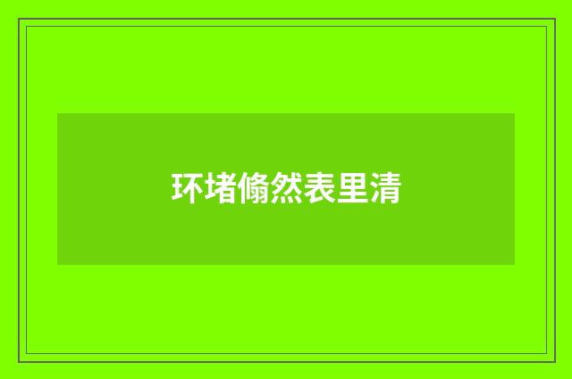 环堵翛然表里清