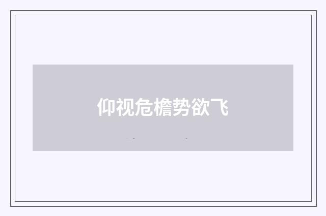 仰视危檐势欲飞