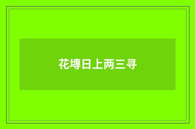 花塼日上两三寻