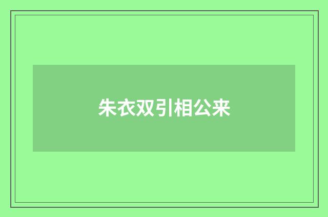 朱衣双引相公来