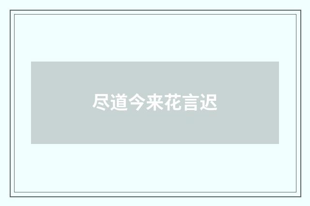 尽道今来花言迟
