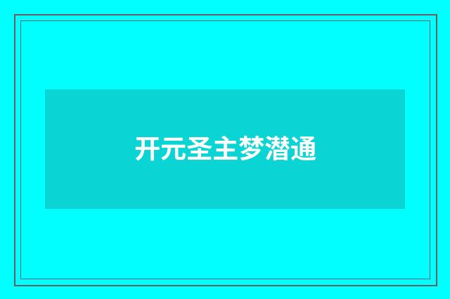 开元圣主梦潜通