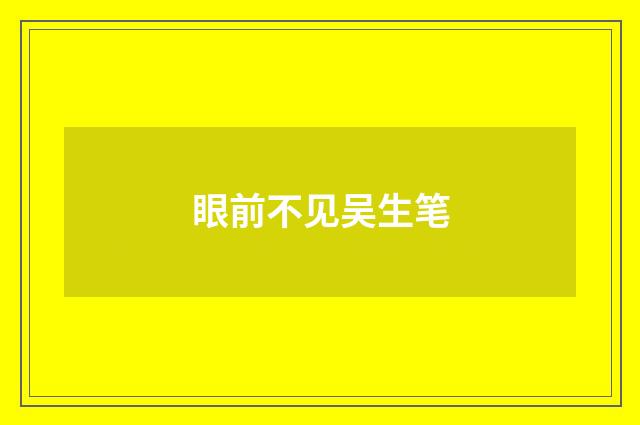 眼前不见吴生笔