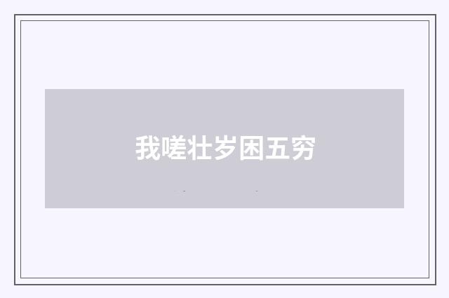 我嗟壮岁困五穷