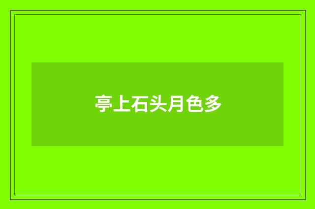 亭上石头月色多