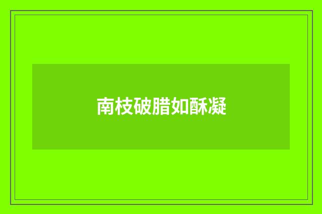 南枝破腊如酥凝