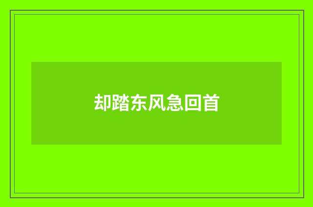 却踏东风急回首