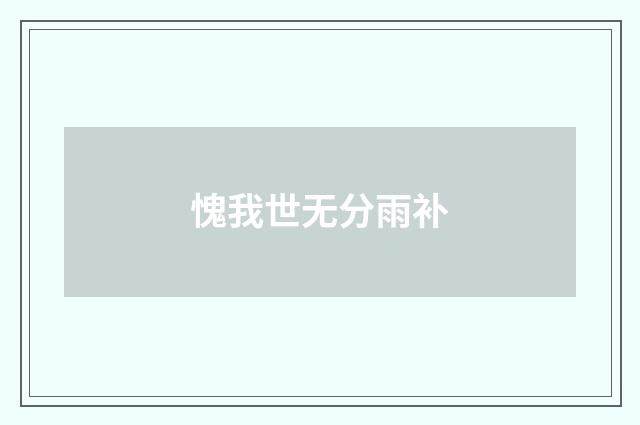 愧我世无分雨补