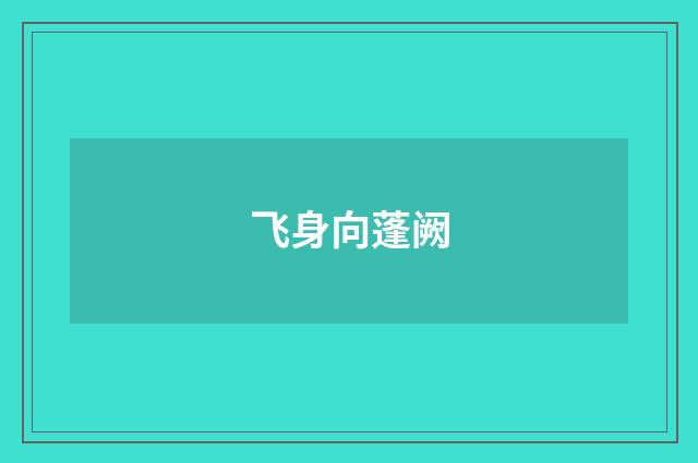 飞身向蓬阙