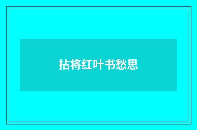 拈将红叶书愁思