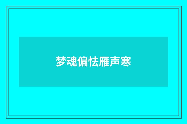 梦魂偏怯雁声寒