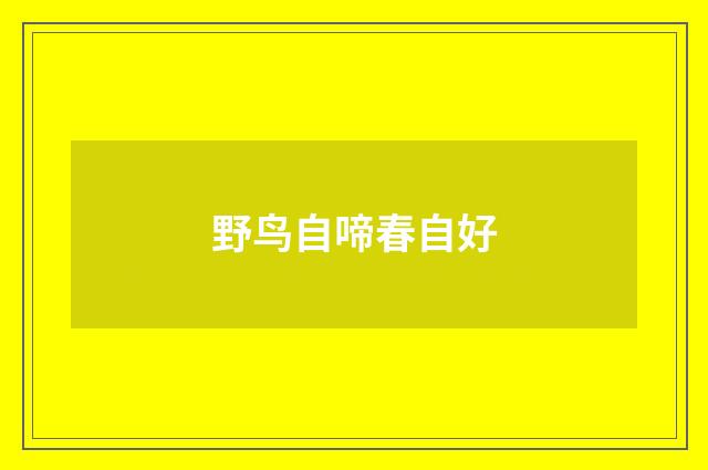野鸟自啼春自好