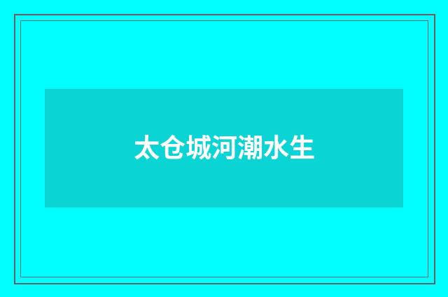 太仓城河潮水生
