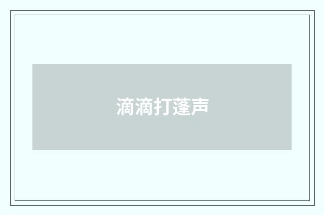 滴滴打蓬声