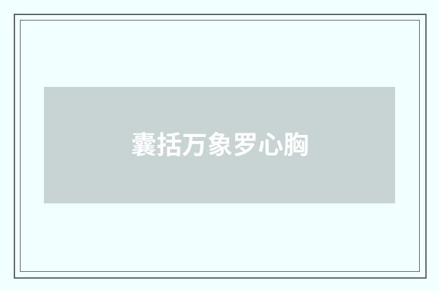 囊括万象罗心胸