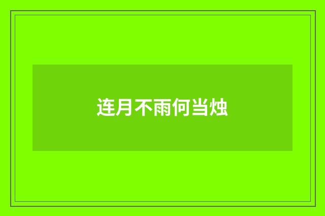 连月不雨何当烛