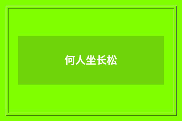 何人坐长松