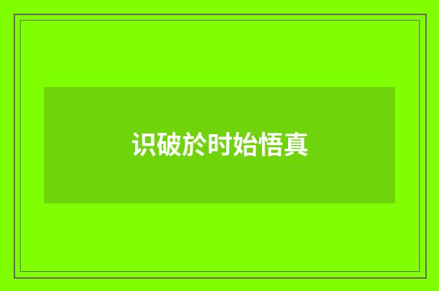 识破於时始悟真