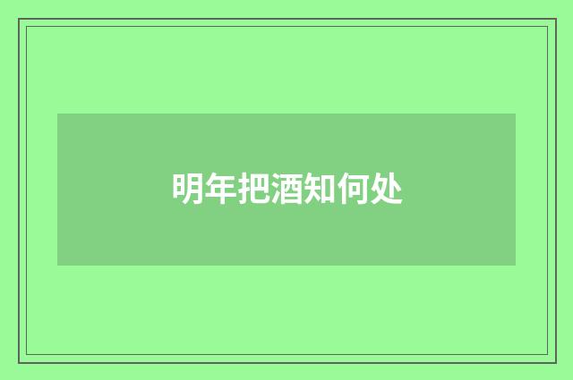 明年把酒知何处