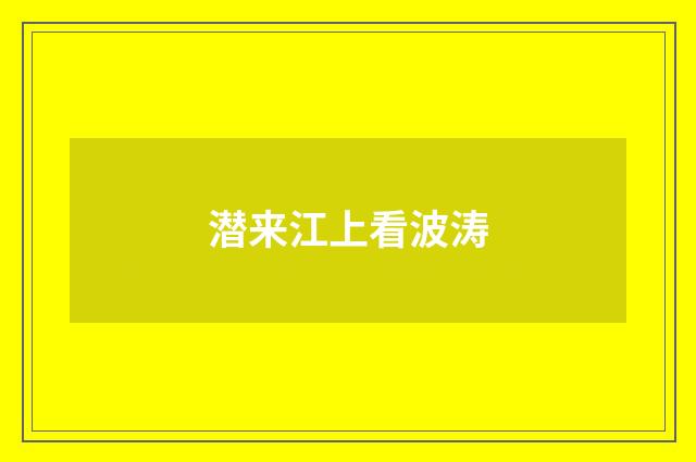潜来江上看波涛