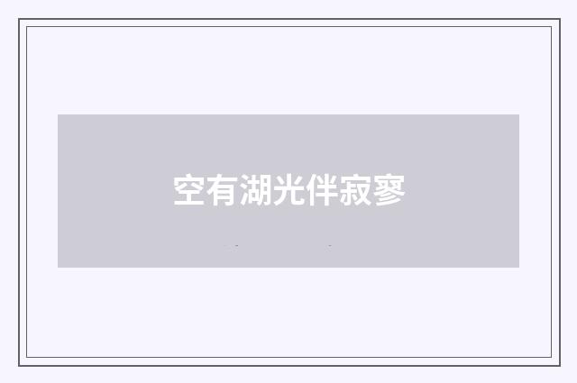 空有湖光伴寂寥