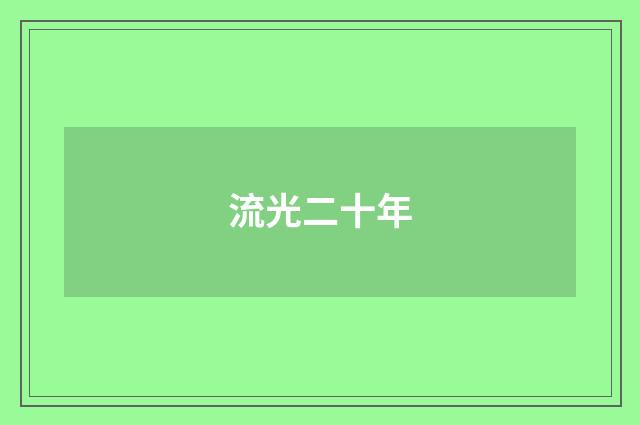 流光二十年