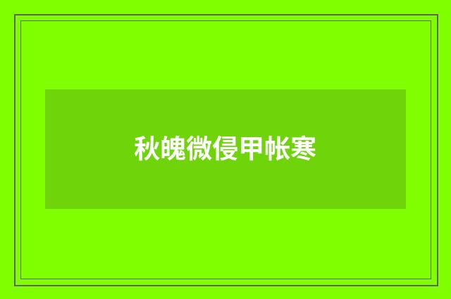 秋魄微侵甲帐寒
