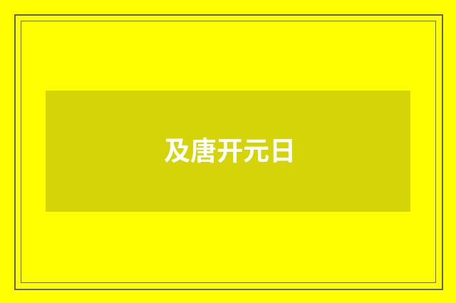 及唐开元日