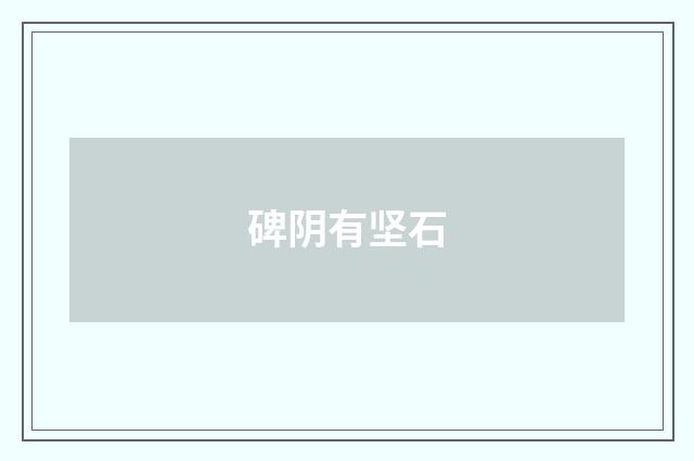 碑阴有坚石