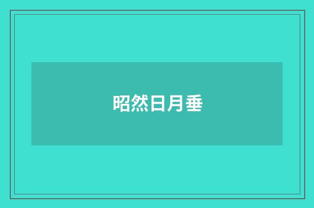 昭然日月垂