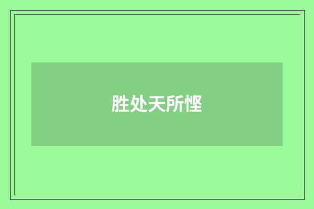 胜处天所悭
