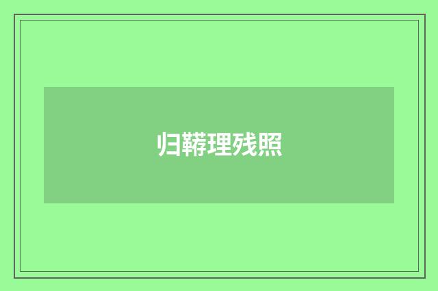 归鞯理残照