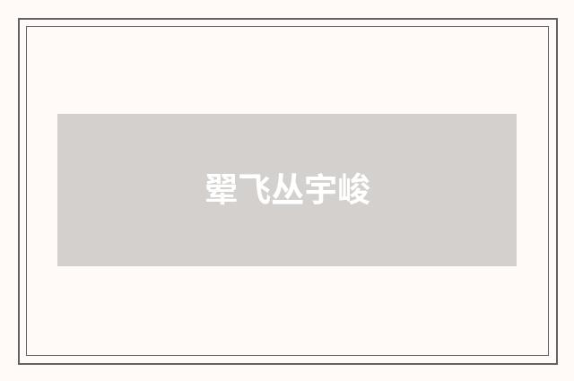 翚飞丛宇峻