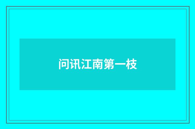 问讯江南第一枝