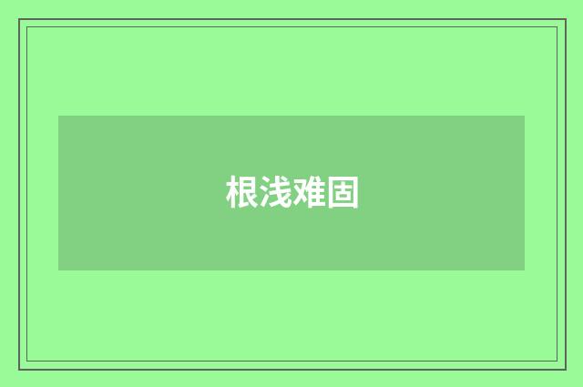 根浅难固