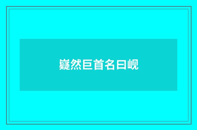 嶷然巨首名曰岘
