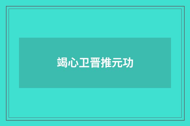 竭心卫晋推元功