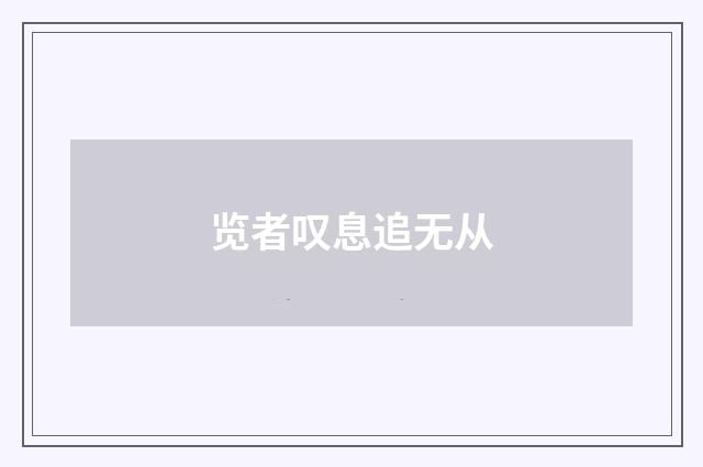 览者叹息追无从