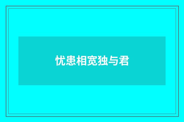 忧患相宽独与君
