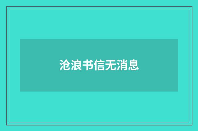 沧浪书信无消息