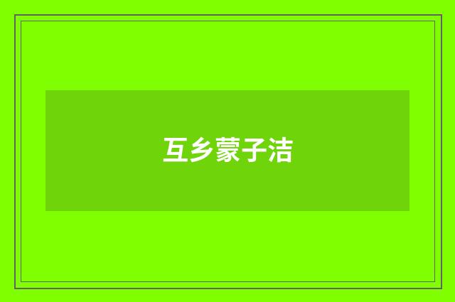 互乡蒙子洁