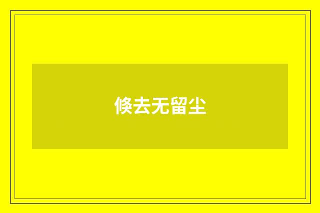 倏去无留尘