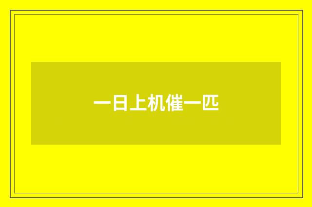 一日上机催一匹